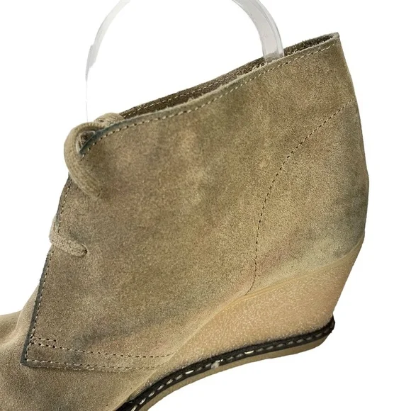 J CREW MACALISTER Wedge Boots Ankle Booties Genuine Leather Suede Shoes sz 8 - Picture 10 of 16